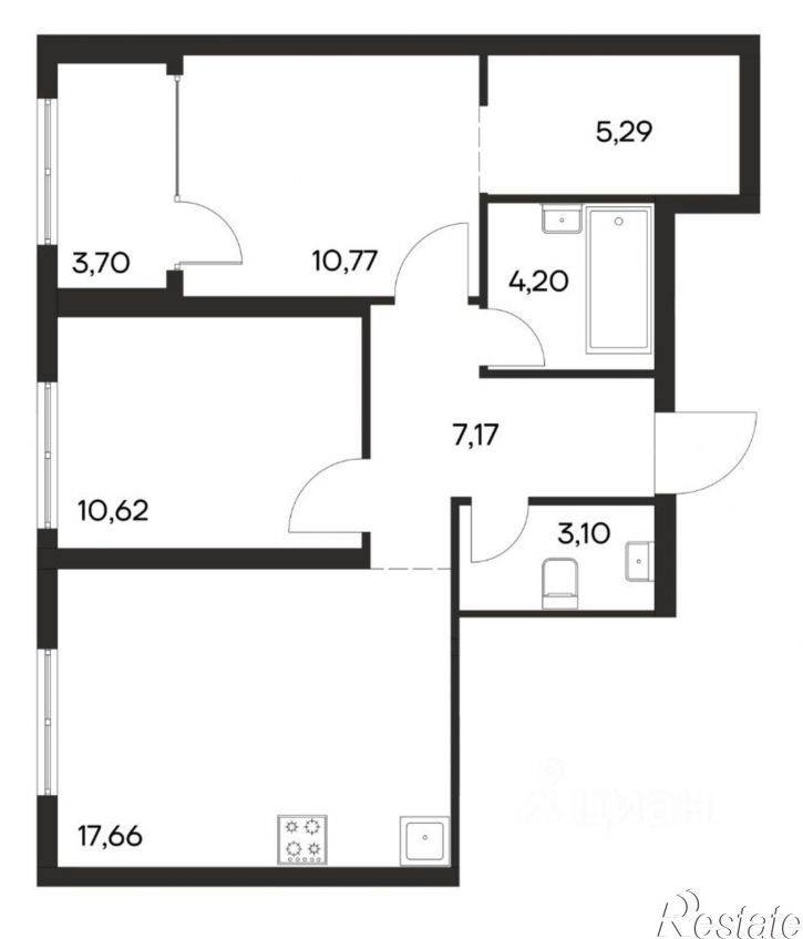 2-комн квартира в новом доме Симферопольский район