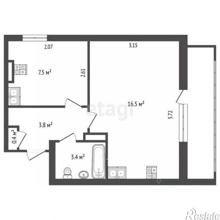 1-комн квартира улица Генерала Мельника, 9,  д. 9