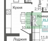 1-комн, 32кв м, этаж 8/9 ул Киевская, 171