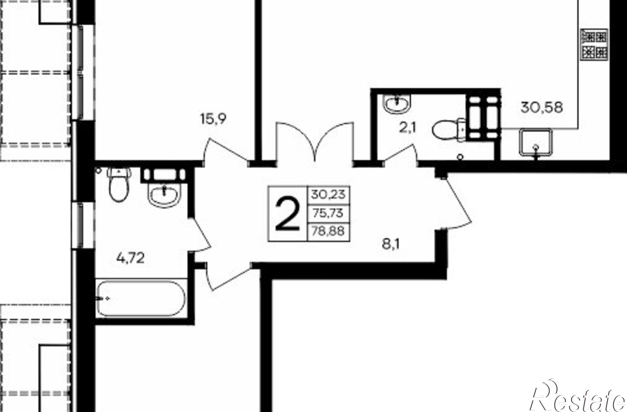 Купить квартиру за 14 987 200 рублей на улица Котляревского, 10