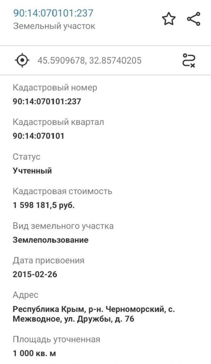 Земельный участок ул Дружбы, д. 76