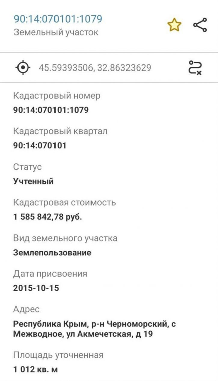 Земельный участок ул Акмечетская, д. 19