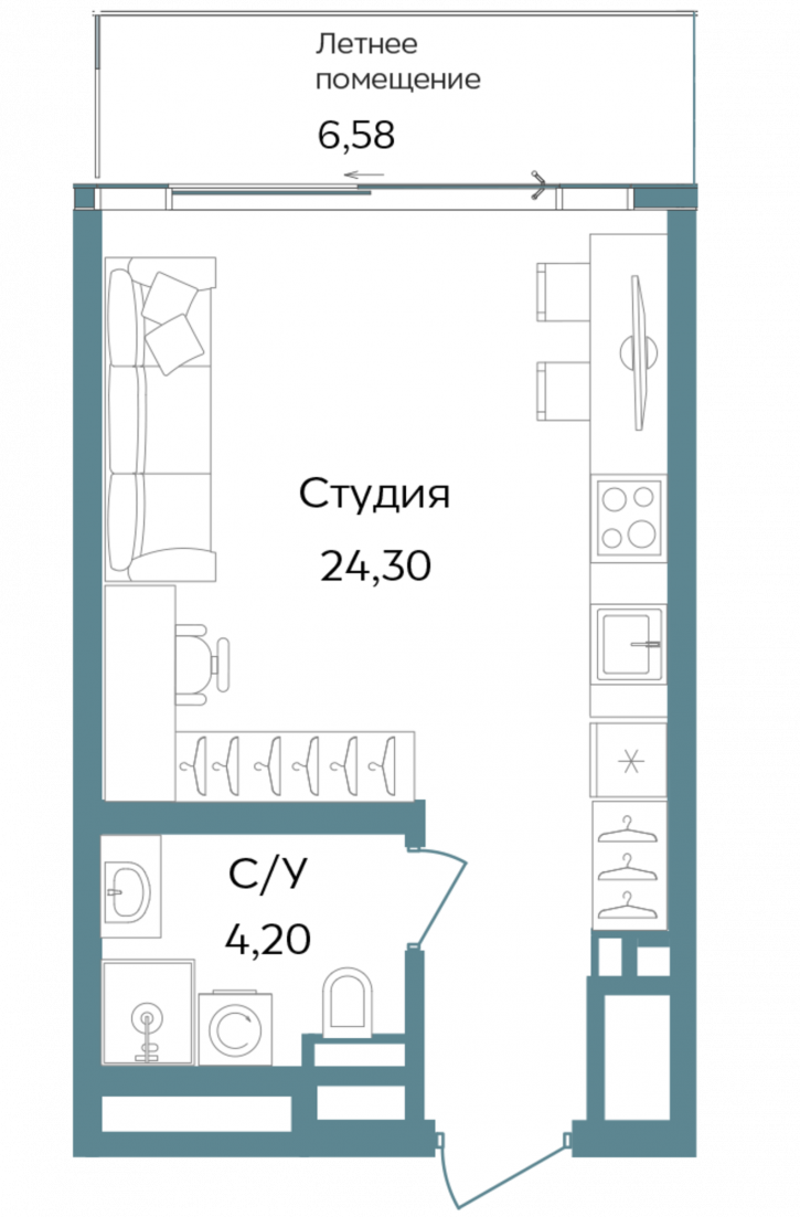 Квартира в новом доме Морская улица, 3