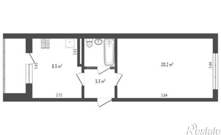 1-комн квартира Донецкая улица, 60В,  д. 60В