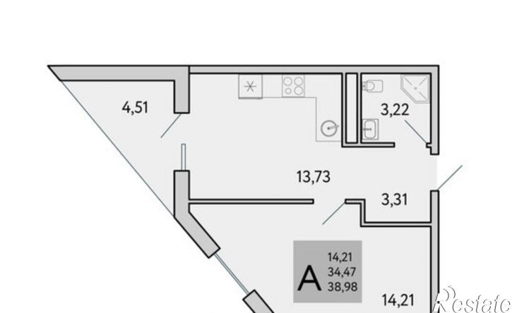 1-комн квартира в новом доме Бахчисарайское шоссе, 14Б,  д. 14Б