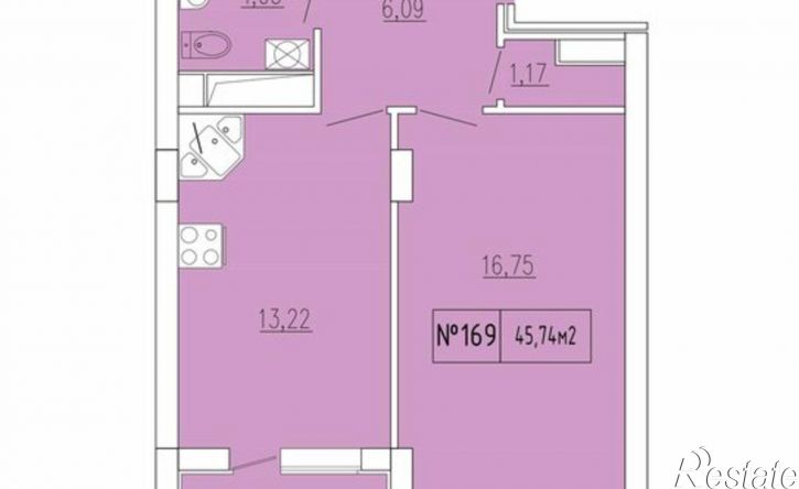 1-комн квартира в новом доме Феодосия, улица Грина, 45