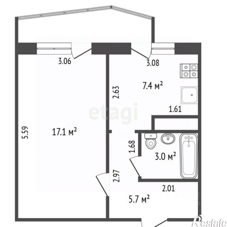 1-комн квартира улица Ленина, 58,  д. 58