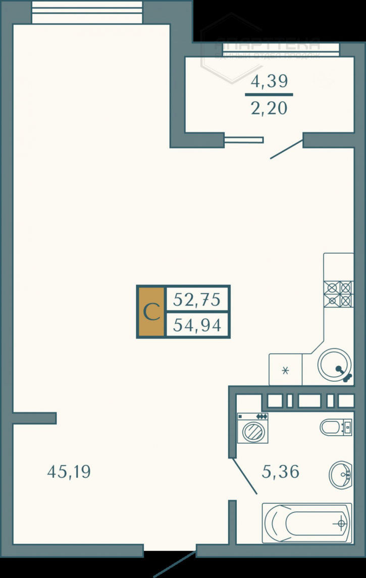1-комн квартира в новом доме Родниковая ул, 41а
