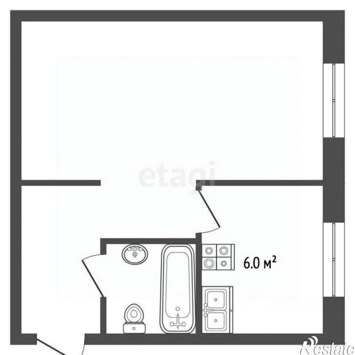 1-комн квартира улица Академика Крылова, 15,  д. 15