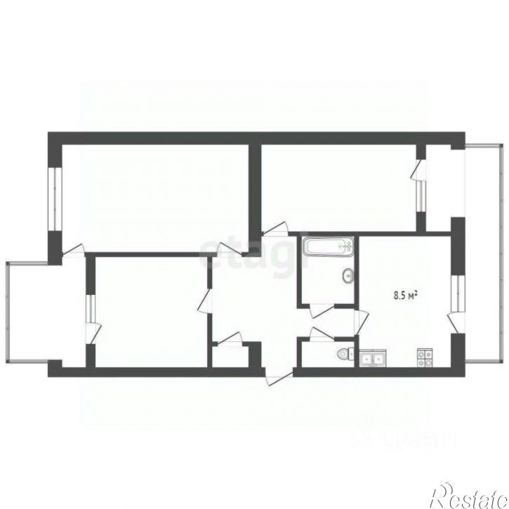 3-комн квартира Музыкальный пер, 5,  д. 5