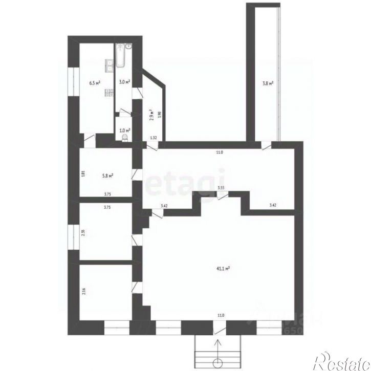 2-комн квартира улица Кулакова, 61,  д. 61