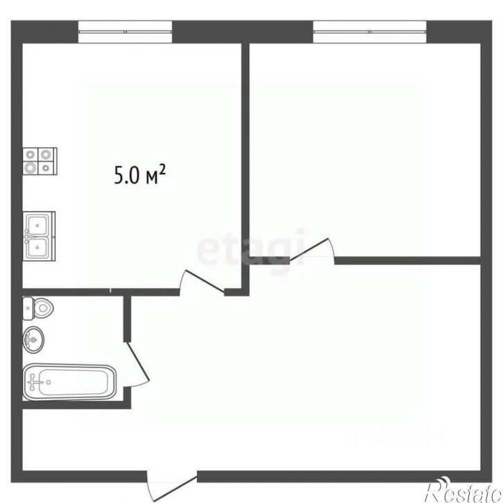 1-комн квартира ул Парковая, 12,  д. 12