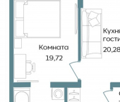 2-комн, 52 кв м, этаж 2/12 