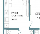 2-комн, 52 кв м, этаж 2/12 