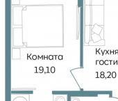 1-комн, 49 кв м, этаж 7/12 