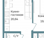 2-комн, 53 кв м, этаж 2/12 