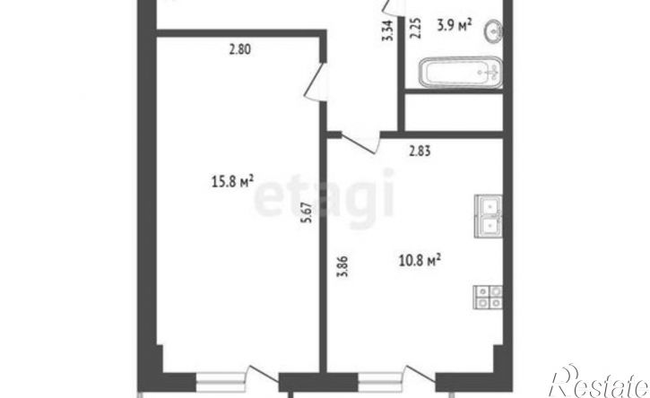 1-комн квартира Крепостной пер, 4Б,  д. 4Б