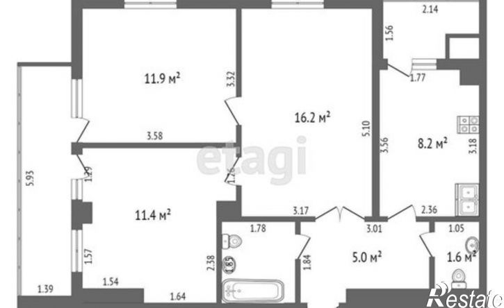 3-комн квартира Симферополь, Луговая улица, 6Жк1