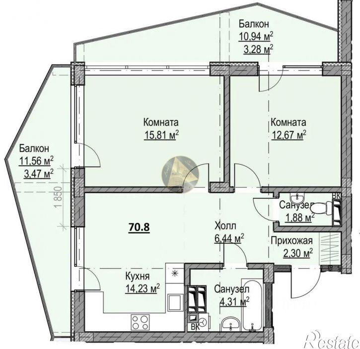 2-комн квартира Алупка, улица И. Левитана, 3Д