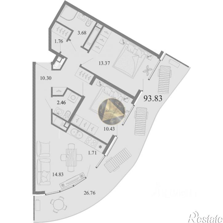 2-комн квартира Алушта, Западная улица, 4к2