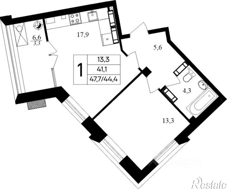 1-комн квартира в новом доме ул Маячная, 11,  д. 11