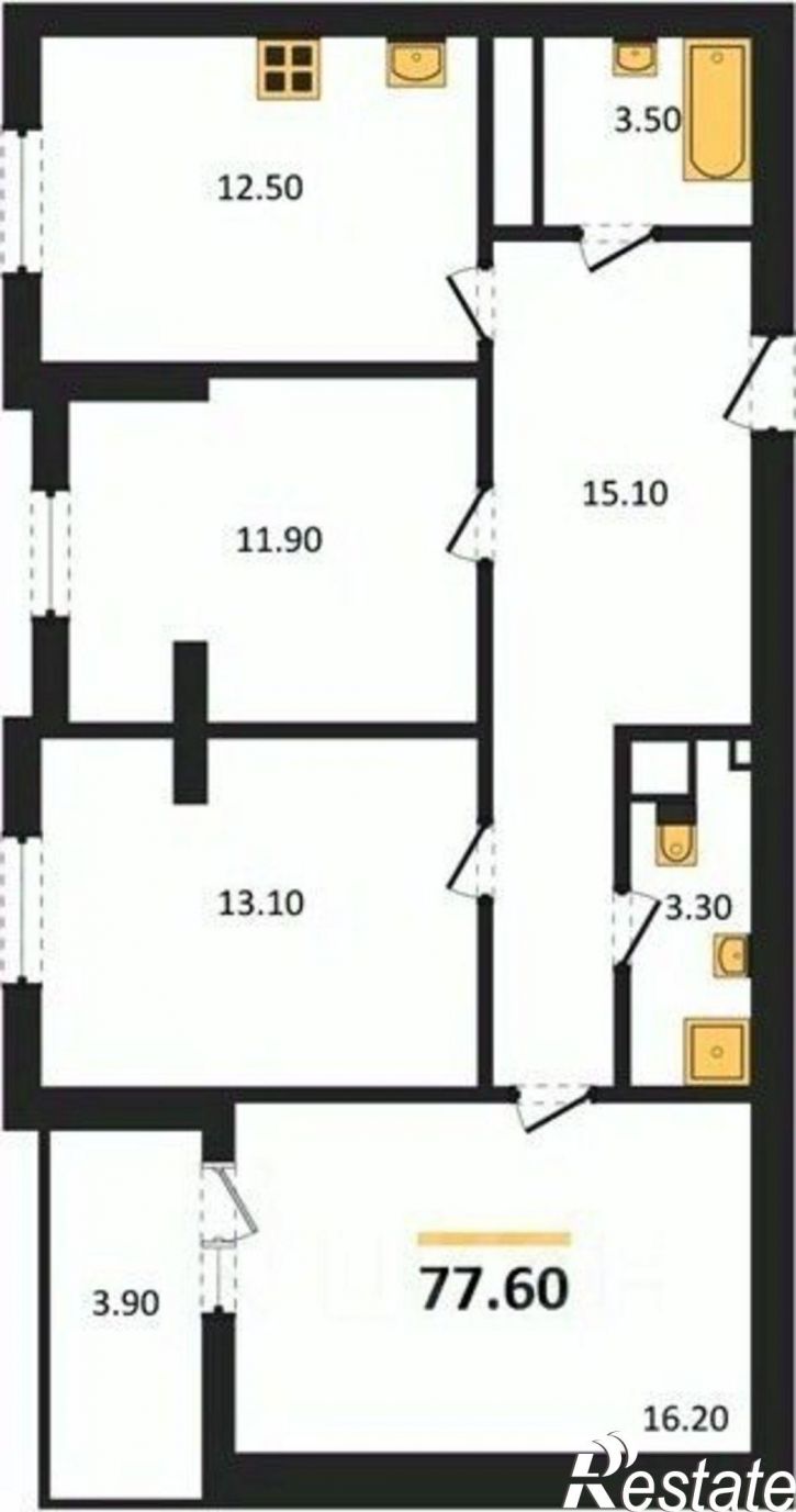 3-комн квартира Симферопольский р-н, село Мирное