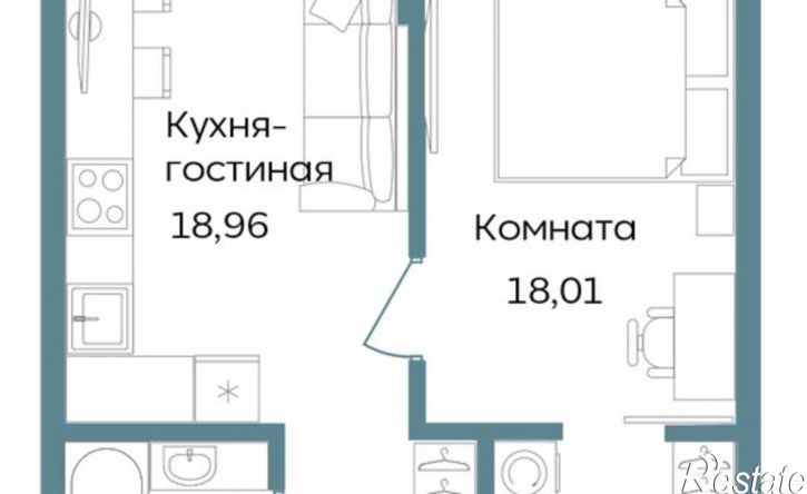 2-комн квартира в новом доме