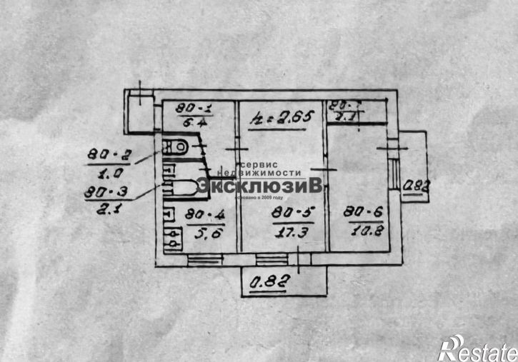 2-комн квартира пр-кт Генерала Острякова, 80,  д. 80