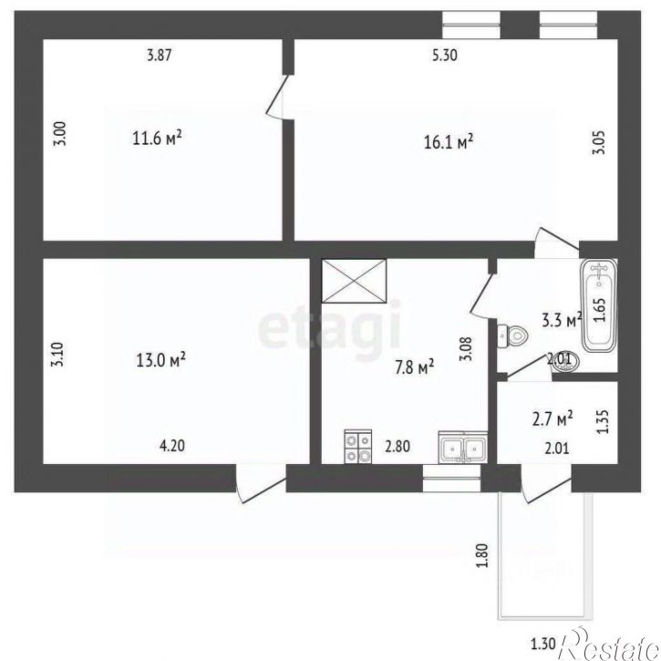2-комн квартира ул Скалистая, 10,  д. 10