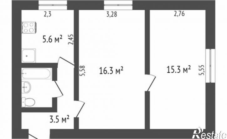 2-комн квартира улица Льва Толстого, 32,  д. 32