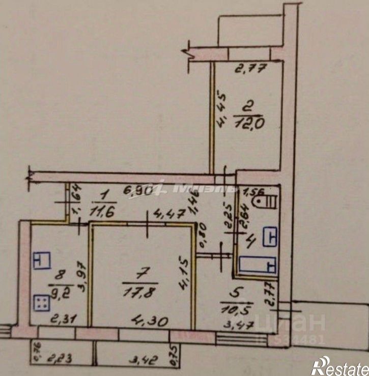 3-комн квартира Симферополь г., им. Матэ Залки ул., д.21