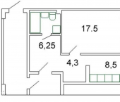 1-комн, 49кв м, этаж 2/9 Западная улица, 24