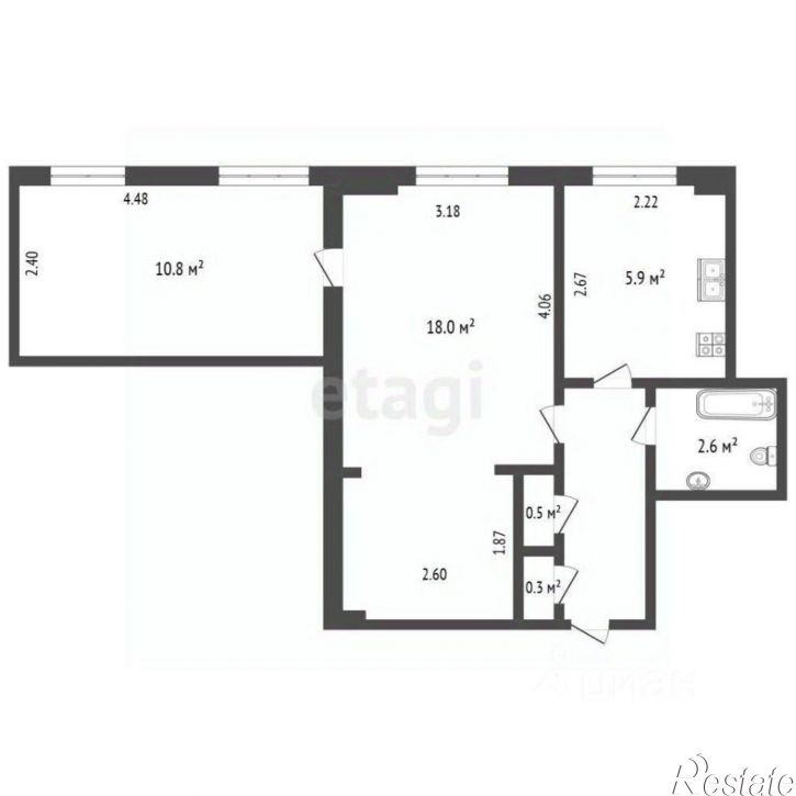 2-комн квартира ул Авиаторов, 32,  д. 32