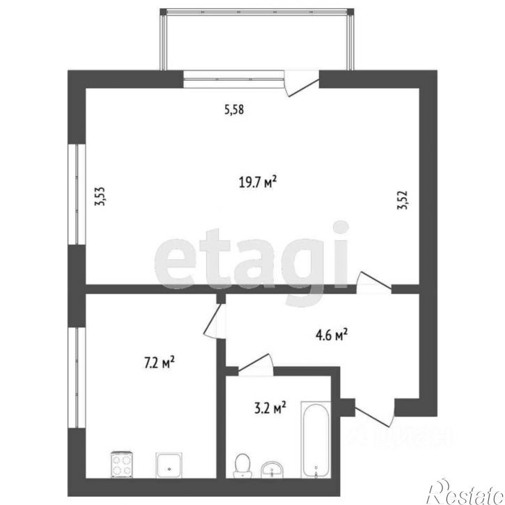 1-комн квартира проспект Генерала Острякова, 242/1,  д. 242/1