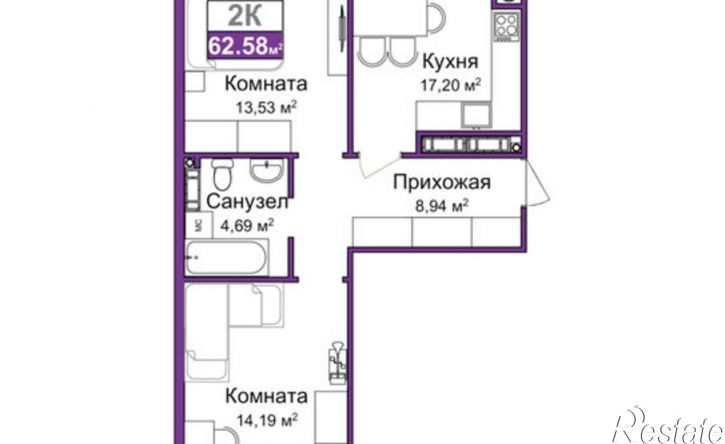 2-комн квартира в новом доме Симферополь, Центральный район