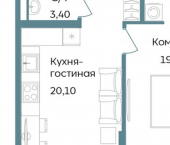 2-комн, 52 кв м, этаж 5/12 