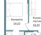 1-комн, 49 кв м, этаж 3/12 