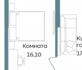 1-комн, 54 кв м, этаж 1/12 