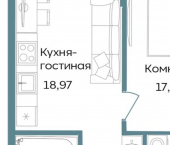 1-комн, 48 кв м, этаж 2/12 