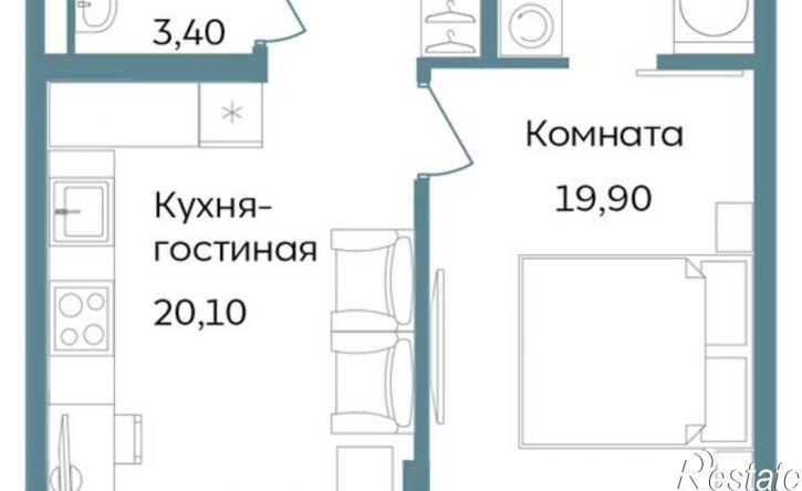 2-комн квартира в новом доме