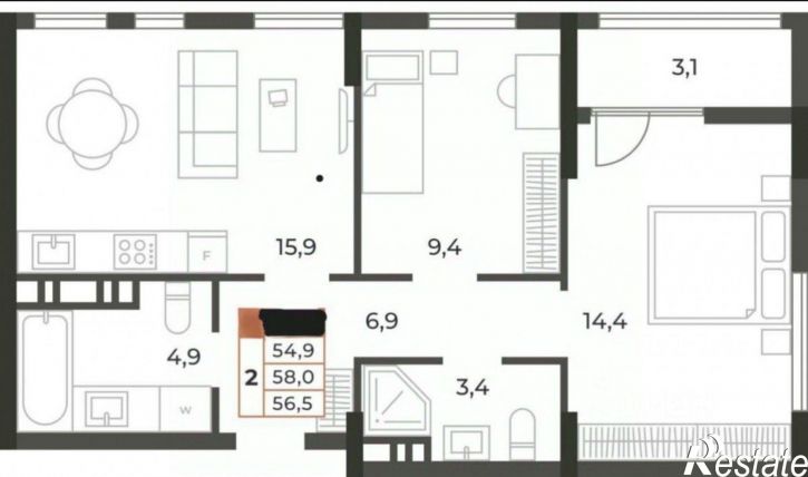 2-комн квартира Симферополь г., Караимская ул., 50