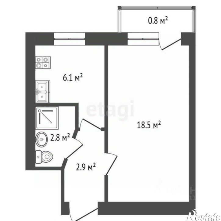 1-комн квартира проспект Героев Сталинграда, 24А,  д. 24А