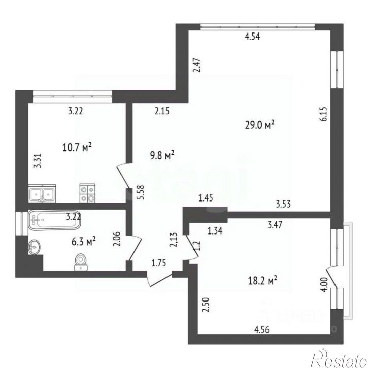 2-комн квартира улица Батурина, 36Г,  д. 36Г