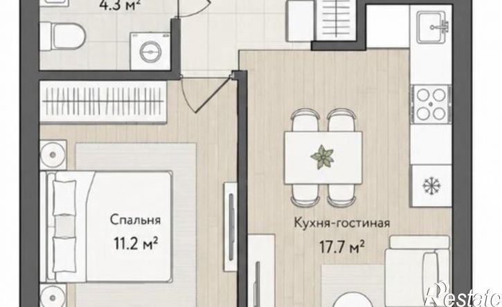 1-комн квартира Севастополь, улица Дмитрия Ульянова, 1
