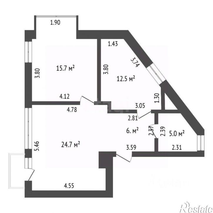 2-комн квартира переулок Батурина, 14,  д. 14