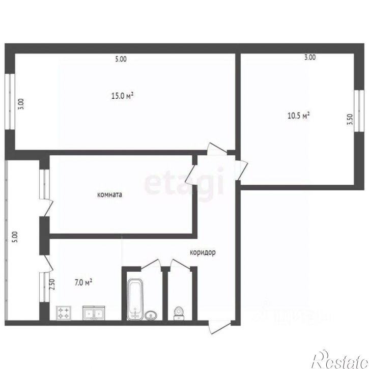 3-комн квартира ул Калинина, 13,  д. 13