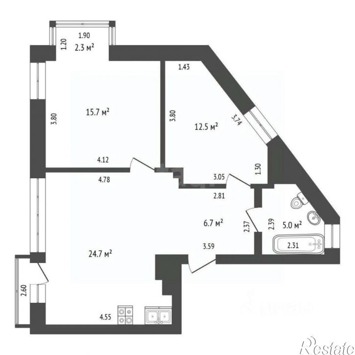 3-комн квартира улица Батурина, 36Г,  д. 36Г