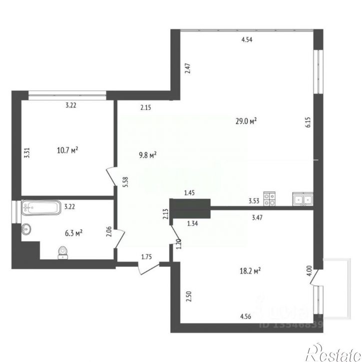 3-комн квартира улица Батурина, 36Г,  д. 36Г