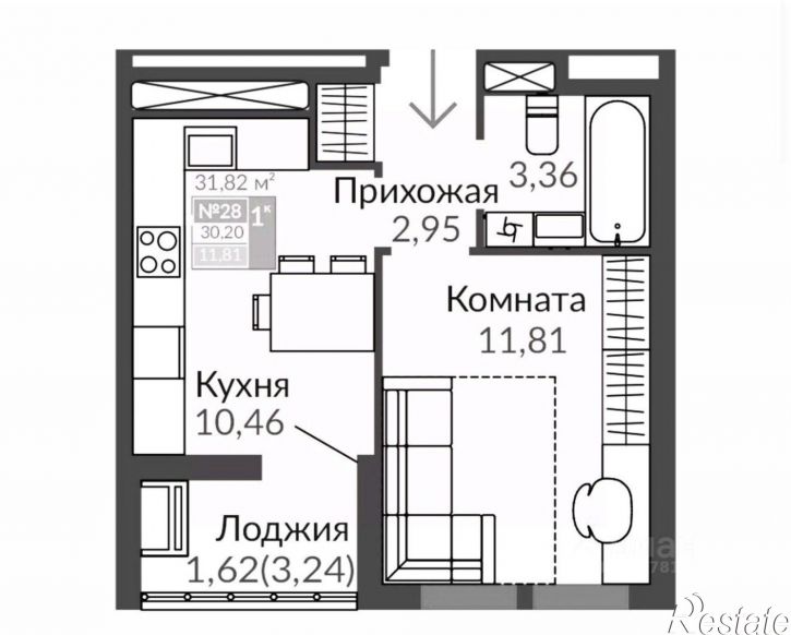 1-комн квартира Симферополь г., Лавандовый пер., д.1