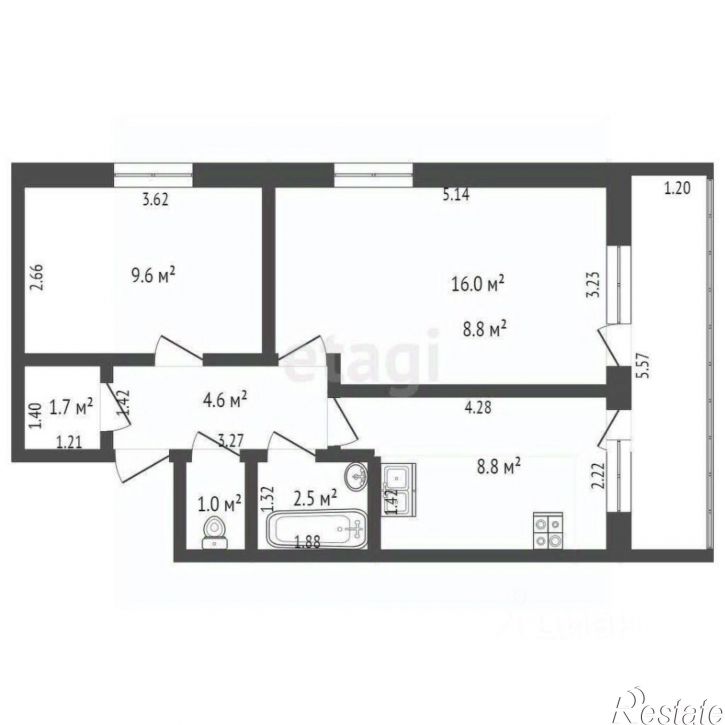 2-комн квартира проспект Фрунзе, 3,  д. 3
